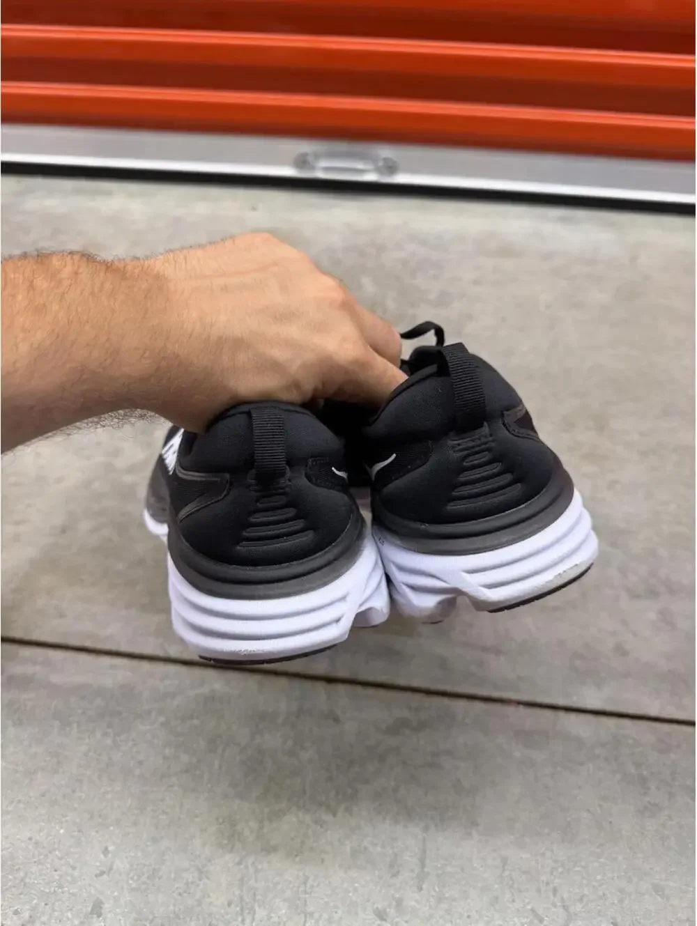 hoka one one bondi 8 black and white running gym shoes 11.5 MENS / NO INSOLES